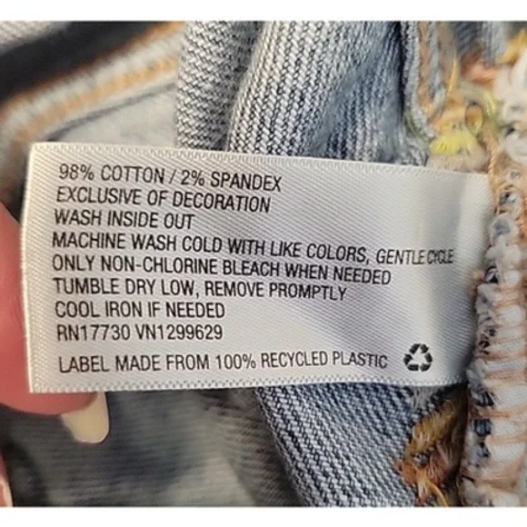 Knox Rose Embroidered Jeans Boho Western Indie Festival Chevron Stretch Size 8 - Picture 4 of 11